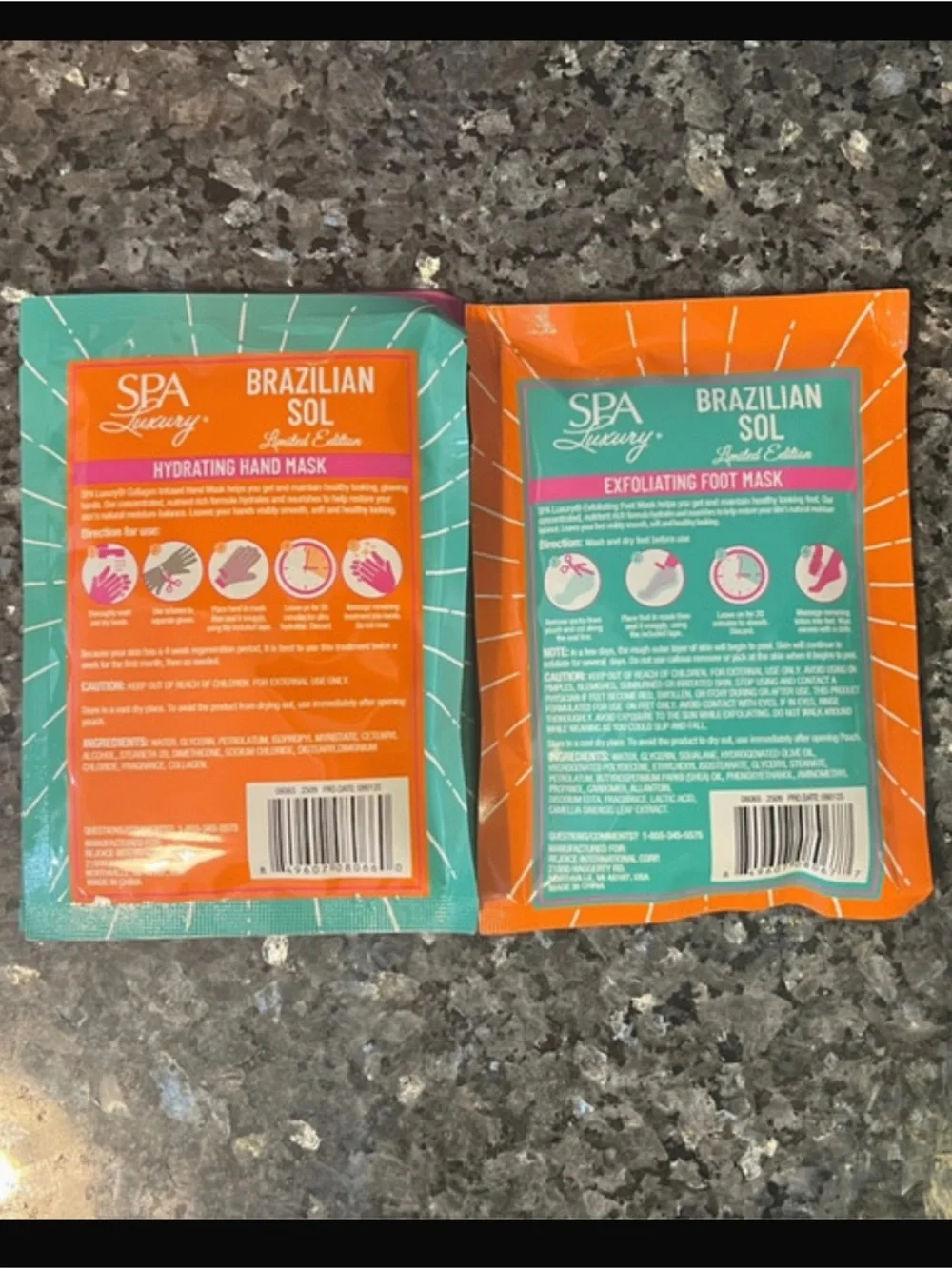 7 Beauty Masks Spa Luxury Brazilian Sol Spa-Scentials Foot Hand Face Lips